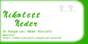 nikolett neder business card